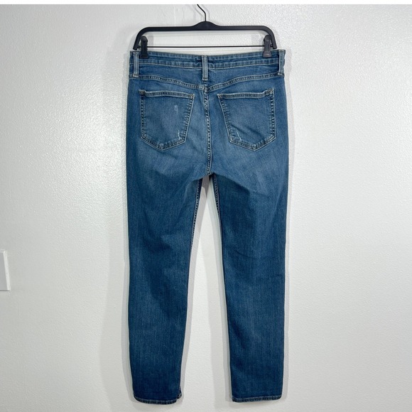 Silver Jeans Co. Beau Mid-Rise Slim Straight Boyfriend Jeans 30x 28 Medium Wash - Picture 3 of 9